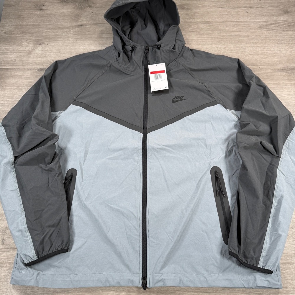 Nike Tech Woven Jacket Cool Grey Anthracite Black Mens Size Large HM7151-065